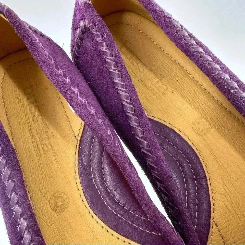 Bussola womens Inca flats size 37 purple suede ballet